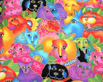 Laurel Burch Dogs & Doggies Packed Dogs Fabric - BTHY