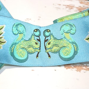 Wanderer Ribbon Burgundy on Green on Gold 3/8 Wanderer Ribbon Burgundy on Green on Gold 3/8