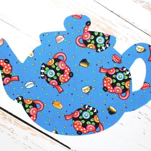 Aufbügler APPLIQUE Stoff Teekanne Hand-cut Quilt Stoff - 9 3/4 &quot;x 6 3/4&quot;