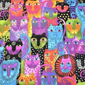 Laurel Burch FLANNEL Wild Ones Fabric Packed Jungle Cats - BTHY