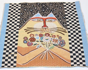 Panel de tela con diseño de gatos, tapiz jacquard, para almohada - Ramo de gatos