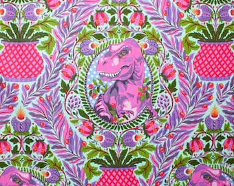 Tula Pink ROAR Tree Rex Dinosaur Mist Quilt Fabric - BTHY
