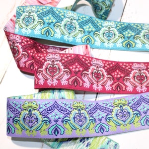 Tula Pink RETIRED Vintage Kollektion Prince Charming Frog 1 1/2 "Jacquard Band - BTY
