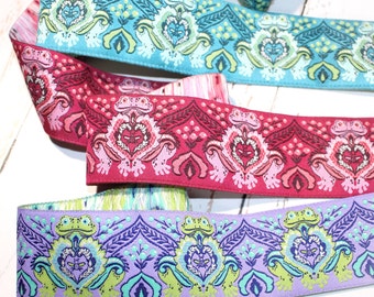 Cinta jacquard Tula Pink de la colección vintage descatalogada Prince Charming Frog de 3,8 cm (1 1/2") - Por unidad