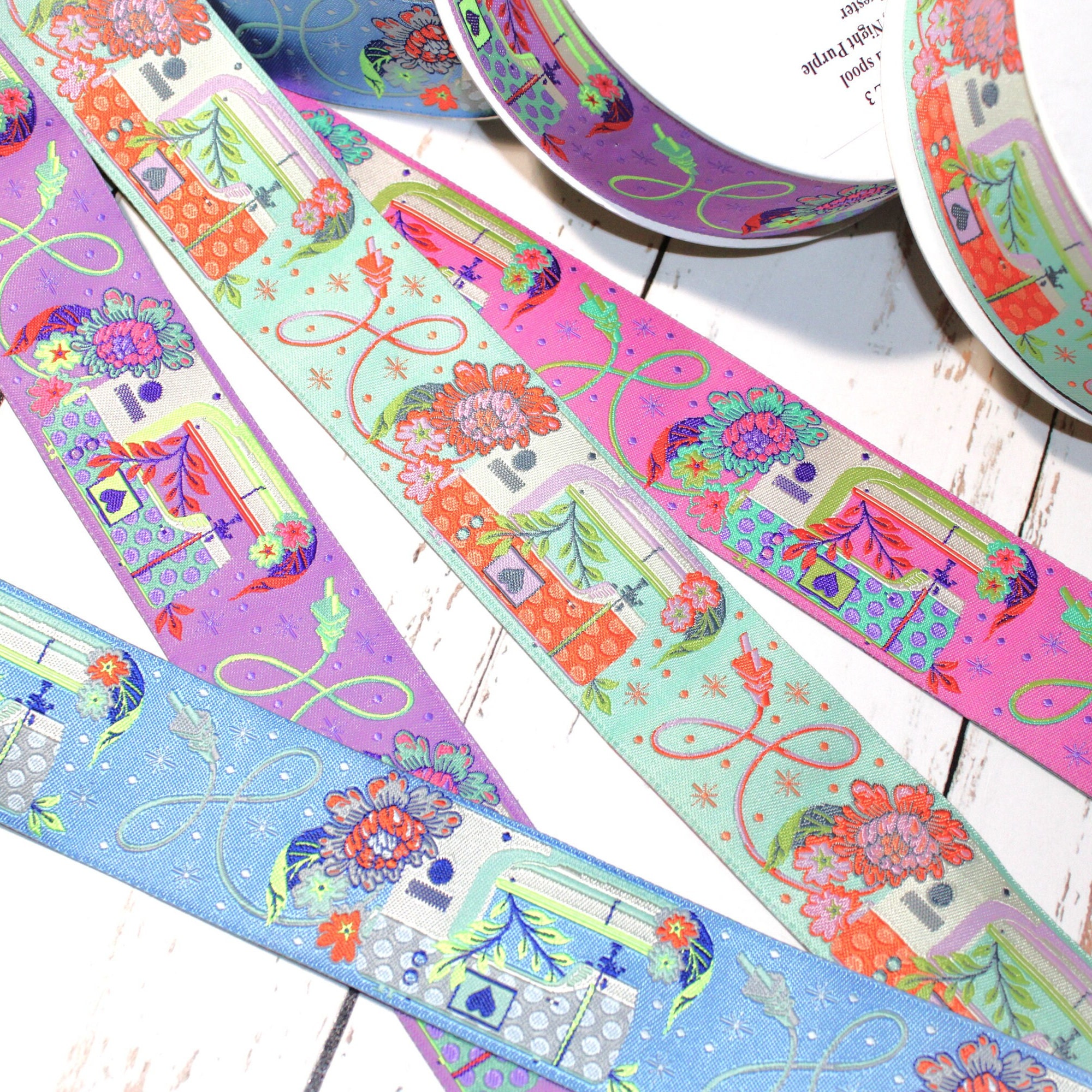 Tula Pink HomeMade Noon Designer Ribbon Pack by Renaissance Ribbons
