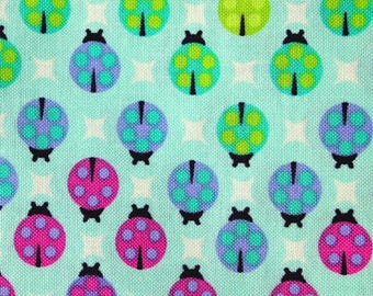 Tula Pink TINY BEASTS Painted Ladies Ladybugs Cotton Quilt Fabric Glimmer - BTHY