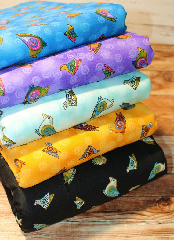 Quilting Fabric By the Yard Embracing Horses by Laurel Burch RARE find