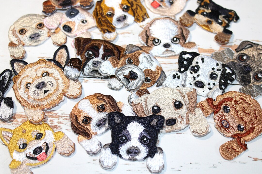 20 PC Set IRON-ON Embroidered Applique Patch Dog Breed Puppy - Etsy