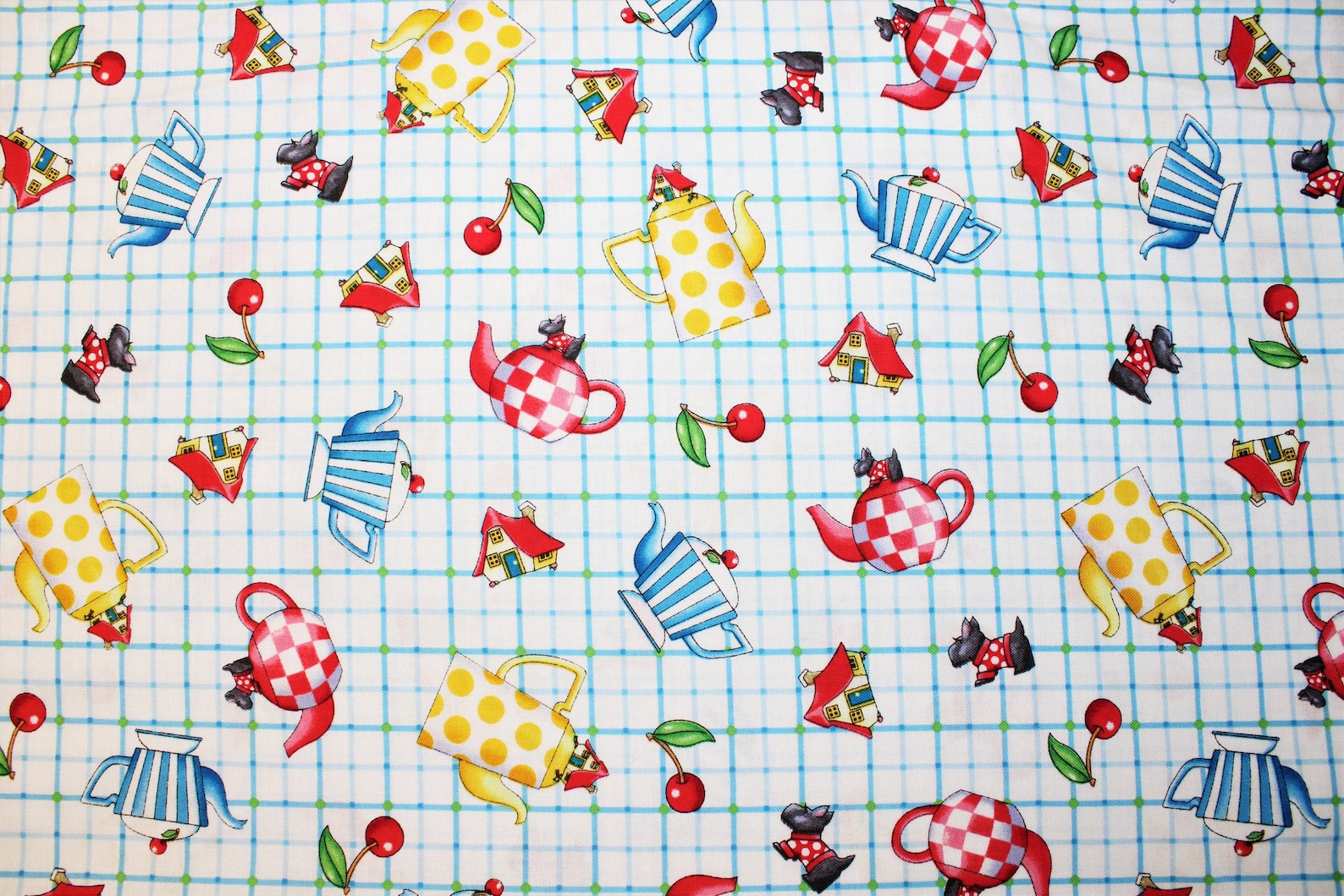 MARY ENGELBREIT Quilt Fabric Tea Time Tossed Tea Pots BTHY Etsy