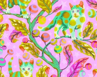 Tula Pink TABBY ROAD Deja Vu Quilt Fabric Club Kitty Electro Berry - BTHY