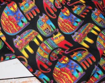 Laurel Burch FANCIFUL FELINES Black Cats Fabric - BTHY