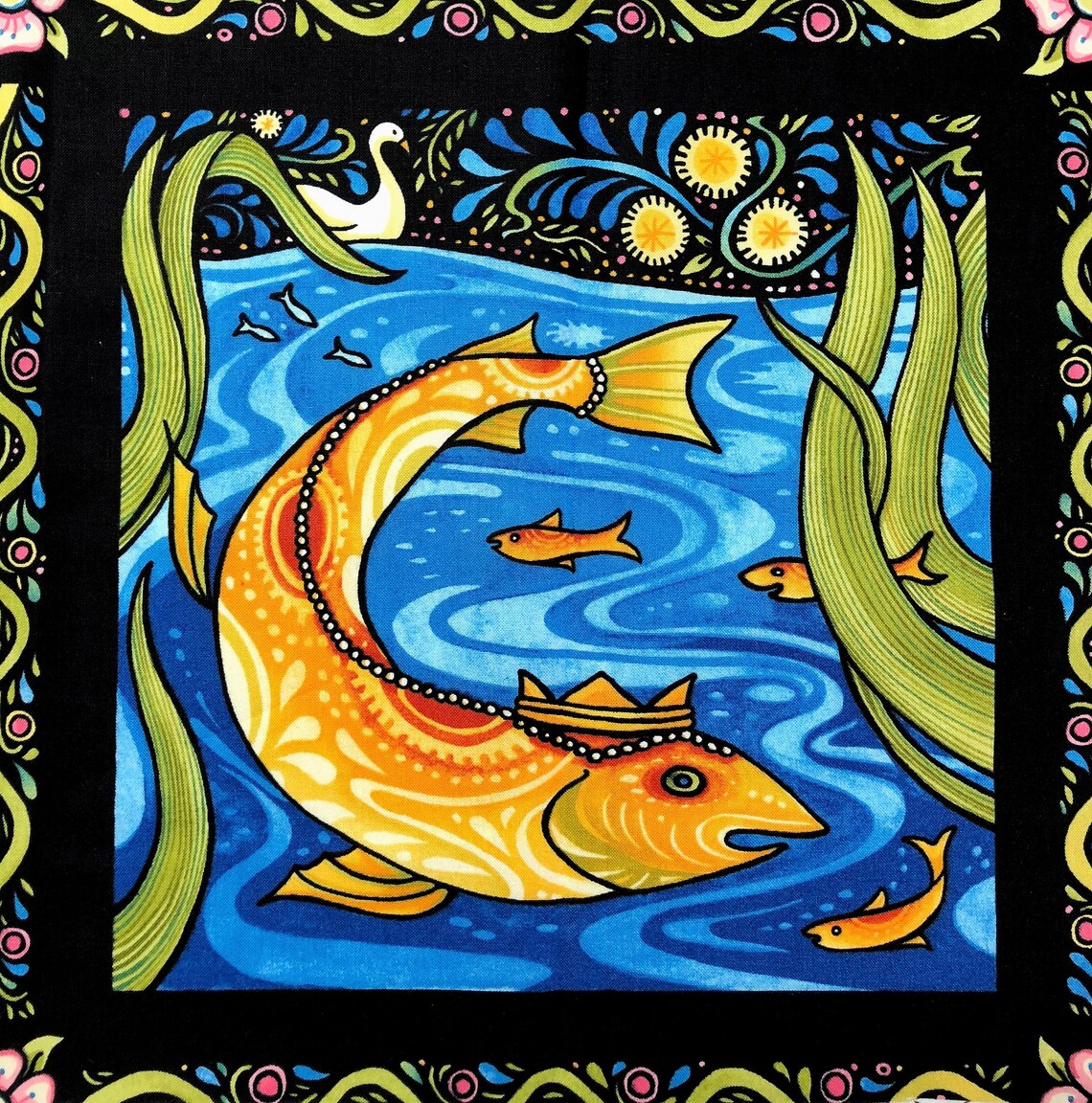 LUMINARIA Fabric Panel in Brights By Julie Paschkis For In The Etsy