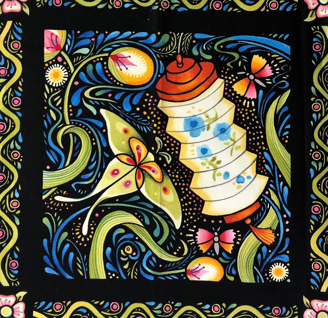 LUMINARIA Fabric Panel in Brights By Julie Paschkis For In The Etsy