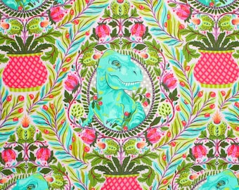 Tula Pink ROAR Tree Rex Dinosaur Blush Quilt Fabric - BTHY