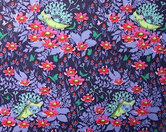 Tula Pink TINY BEASTS Who's Your Daddy Hedgehogs Glimmer Cotton Quilt Fabric - BTHY