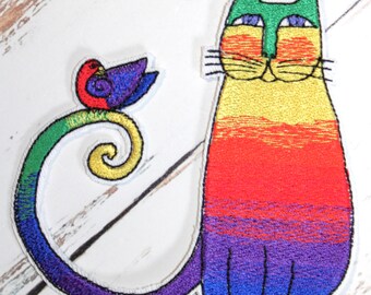 Écusson thermocollant brodé chat appliqué