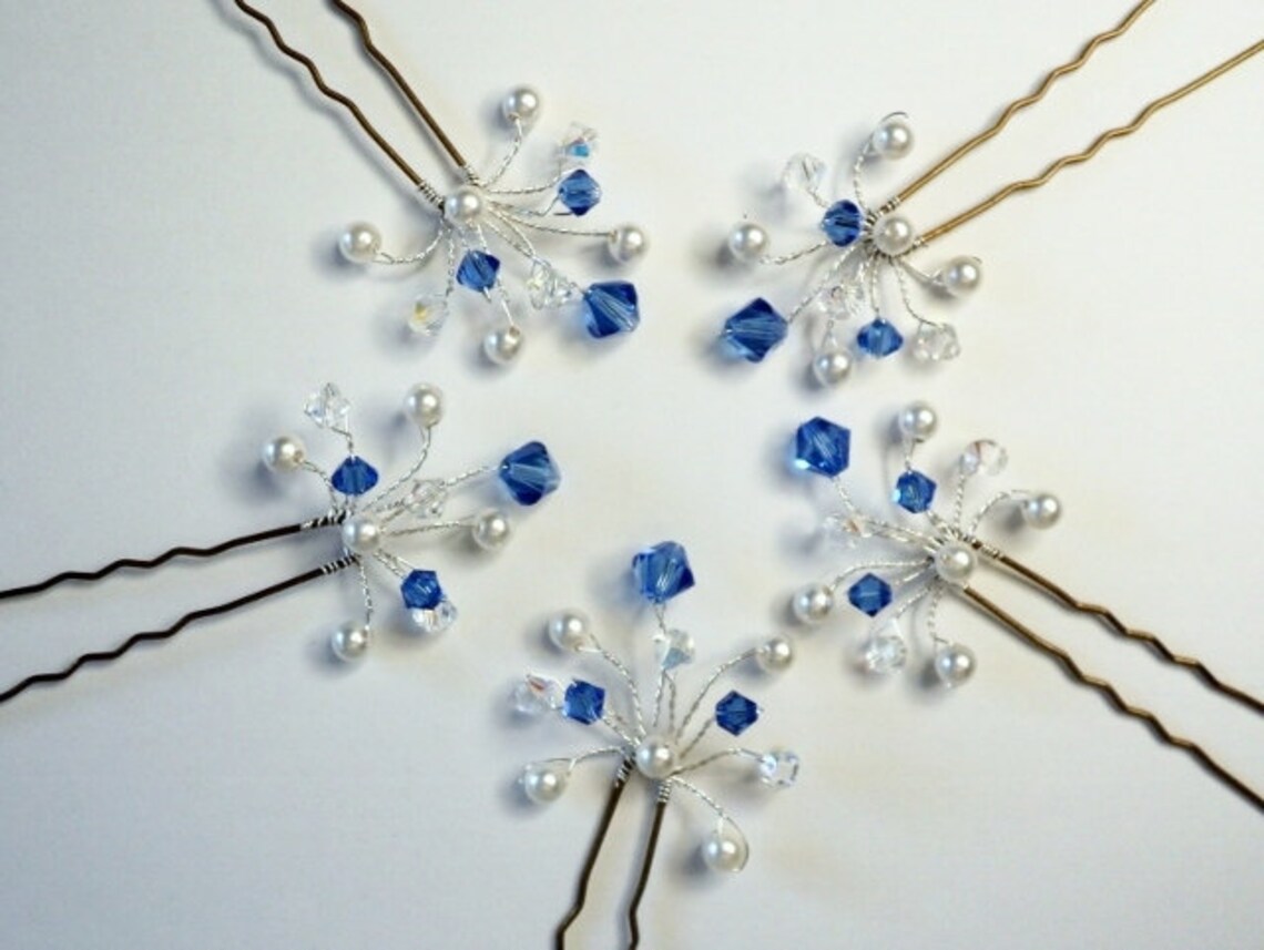 1. Blue Crystal Hair Pins for Prom - wide 2
