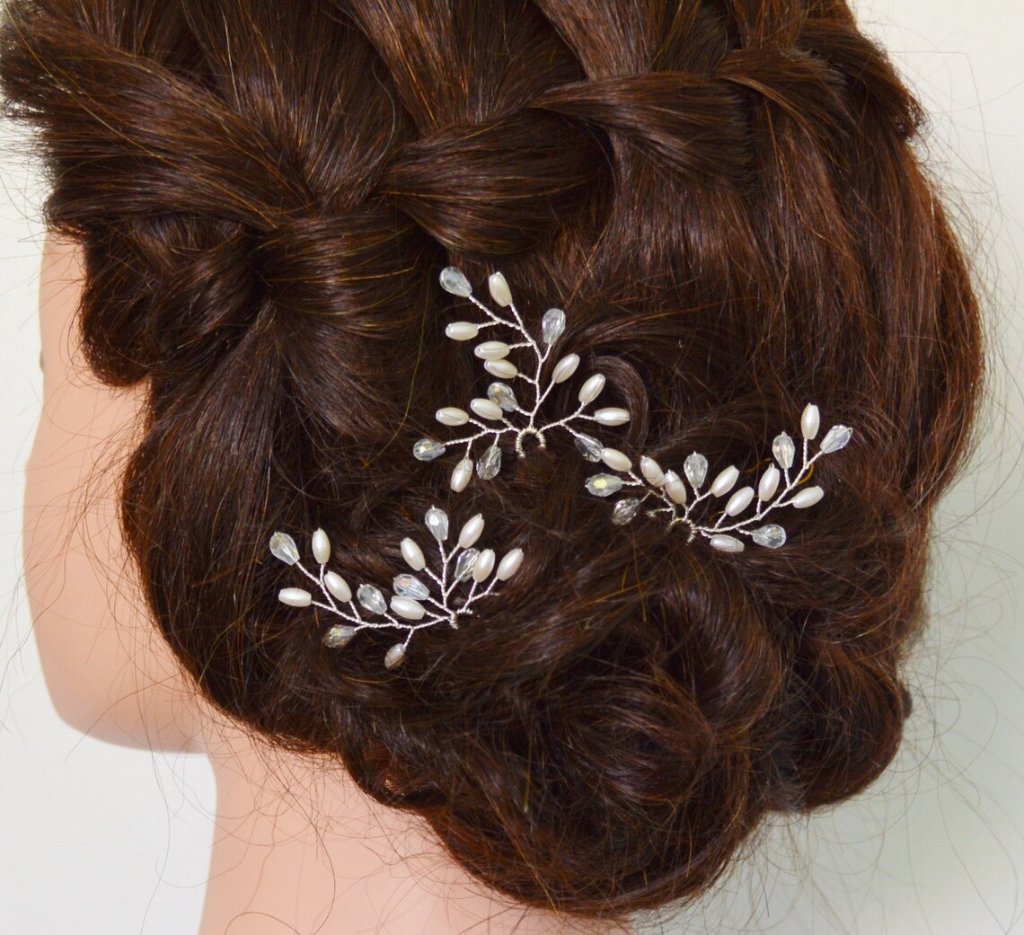 Bridal Hair Accessories Bridal Hair Pins Leaf Hair Pins Etsy