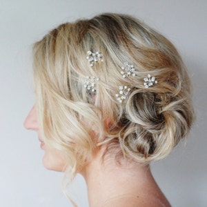 Crystal Hair Pins,Pearl Bridal Hair Pins, Crystal Wedding Hair Accessories, Pearl Crystal Hair Pins, Swarovski Crystal Bridesmaid Hair Pins