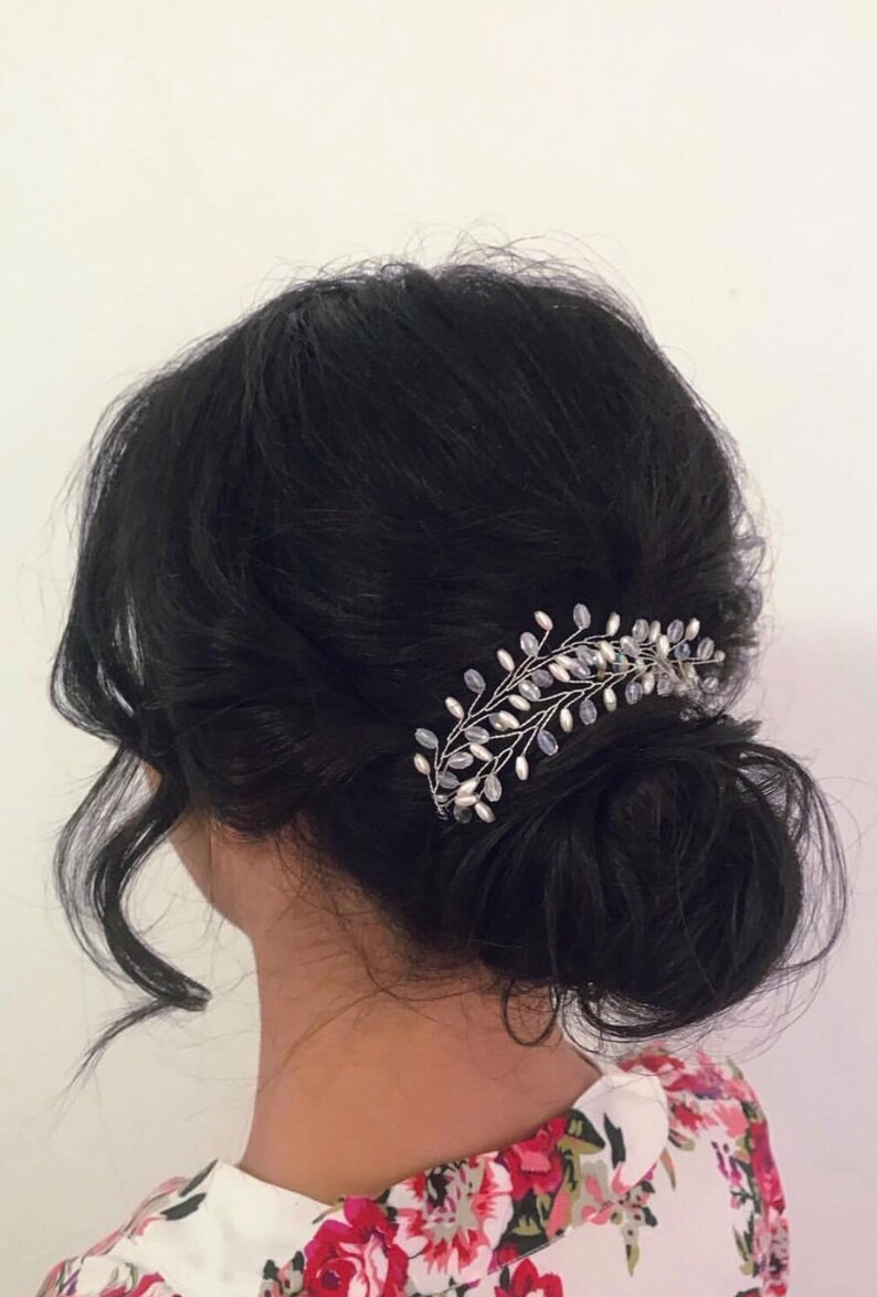 Bridal Hair Vine,Wedding Hair Vine,Pearl Crystal Hair Vine, Fern Leaf Head Piece, Bridal Hair Accessories,Bridal Headband, Wedding Headband image 5