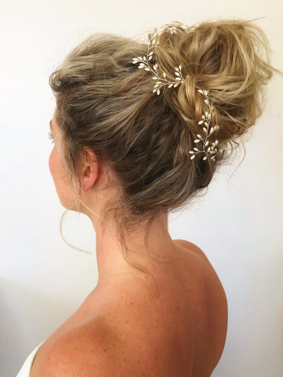 Leaf Wedding Hair Wreath Simple Elegant Bridal Hair Vine Etsy