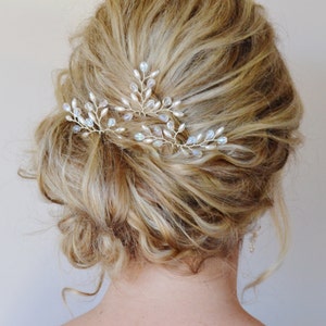 Bridal Hair Accessories, Bridal Hair Pins, Pearl Crystal Hair Pins, Formal Hair Pins, Wedding Hair piece, Grecian Branch Hair Pins, Set of 3