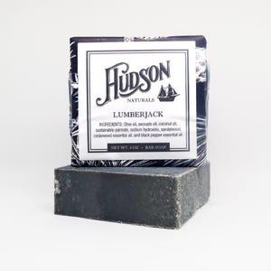 Lumberjack Soap: Cedar, Sandalwood & Black Pepper - Handmade Vegan Bar image 1