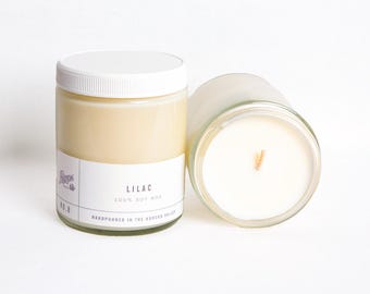 Lilac Candle – Handmade Vegan Soy Wax Candle, 9 oz, 35-Hour Burn Time