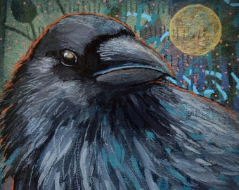 Crow greeting card