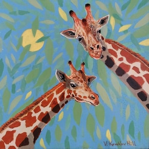 Carte de vœux girafes