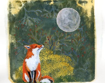 Moonlight Magic-Fox greeting card