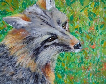 Little Grey Fox- acrylic on board