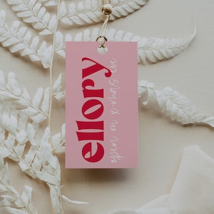 CHERYL Printable Christmas Name Tag Template Printable Gift Tag Pink CHERYL Printable Christmas Name Tag Template Printable Gift Tag Pink