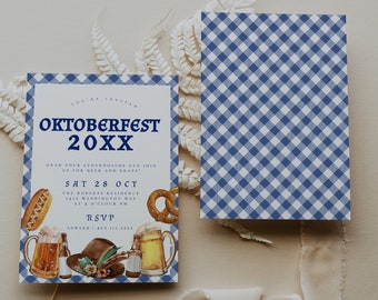 Oktoberfest Invitation Template, Digital Oktoberfest Invite, Beer and Brats Invitation, Oktoberfest Party Invitation, Oktoberfest Birthday