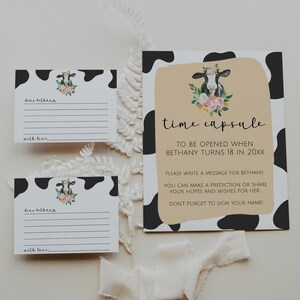 DIXIE Cow Time Capsule Template, Holy Cow I'm One, First Birthday Decor, 1st Birthday Time Capsule, Farm Baby Shower Game, Barnyard Party