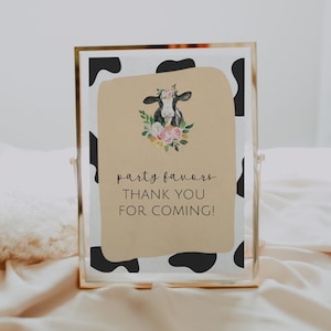 DIXIE Cow Print Sign Template, Holy Cow I&#39;m One, First Birthday Decor, 1st Birthday Sign, Farm Birthday, Printable Barnyard Party Sign
