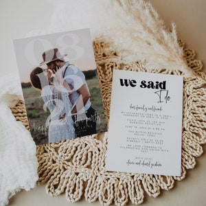 HUDSON Modern Happily Ever After Party Template, Invitation with Photo, Elopement Invitation, Summer Wedding Stationery, We Said I Do