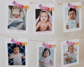 First Fiesta Photo Banner Template, 12 Months Photo Banner, Baby's 1st Birthday, 1st Birthday Decor, 1st Fiesta Birthday, First Year Photos