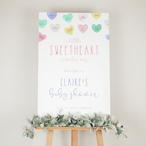 Sweetheart Baby Shower Welcome Sign Template, Valentine's Day Baby Shower, February Baby Shower, Baby Shower Easel Sign, Baby Shower Poster