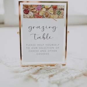 Grazing Table Sign Template, Charcuterie Baby Shower Decor, Editable Sign, Wine Tasting Bridal Shower, Cheese and Wine Pairing Party, C4
