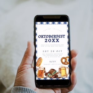 Oktoberfest Invitation Template, Digital Oktoberfest Invite, Beer and Brats Invitation, Oktoberfest Party Invitation, Oktoberfest Birthday image 3