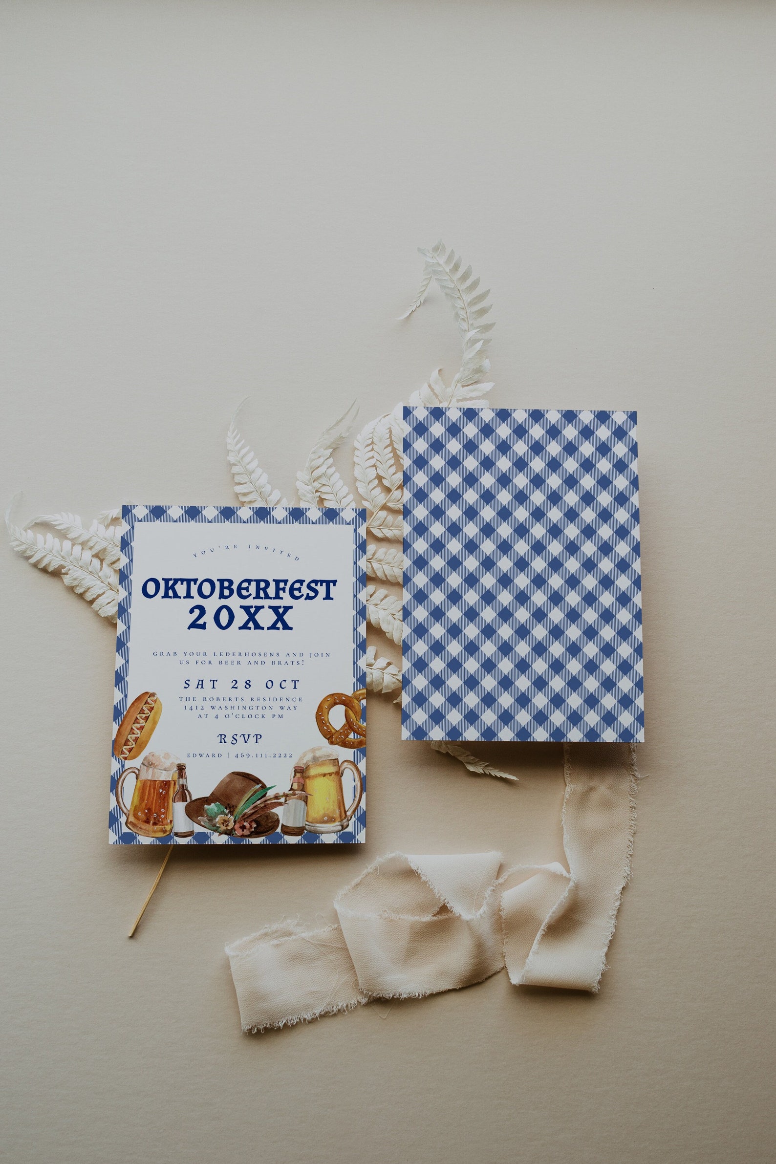 Oktoberfest Invitation Template, Digital Oktoberfest Invite, Beer and Brats Invitation, Oktoberfest Party Invitation, Oktoberfest Birthday