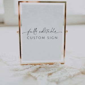 ARCHER Minimalist Custom Sign Template, Minimalist Bridal Shower, Editable Wedding Sign, Modern Wedding, Printable Wedding Reception Sign