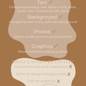 a brown and white poster with some writing on it
