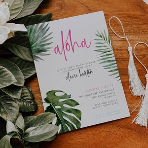 ALANI Tropical Bridal Shower Invitation Template, Summer Bridal Shower, Miami Bridal Shower, Palm Tree Invitation, Bridal Shower Invite