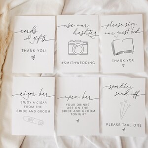 ARCHER Minimalist Wedding Signs, Calligraphy Wedding Signs, Modern Wedding, Simple Wedding Decor, Wedding Reception, Printable Wedding Signs