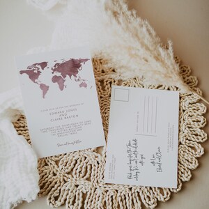 AMELIA Wedding Postcard Template, Destination Wedding Invitation, Map Wedding Invitation, Travel Wedding, Pilot Wedding Invite, A1