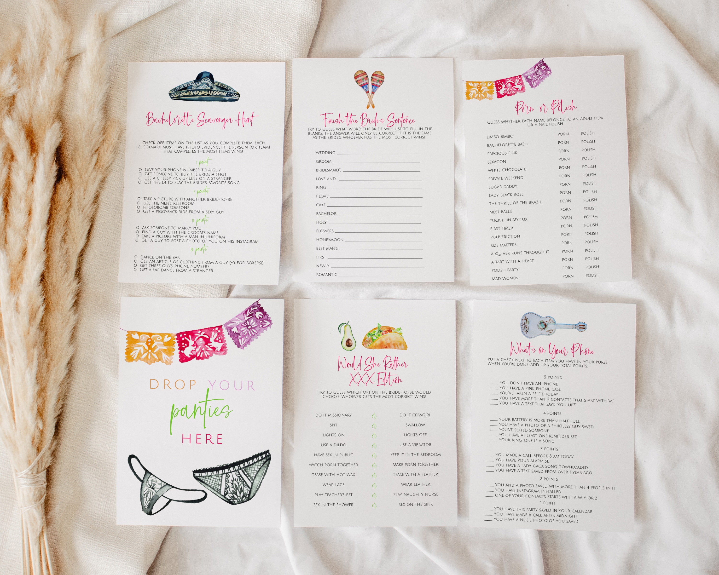 Final Fiesta Bachelorette Game Bundle Bachelorette Party Game Etsy