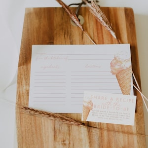 Modello di ricetta per gelato, gioco per addio al nubilato, ricetta per addio al nubilato stampabile, è stata presa in braccio, dessert con la sposa