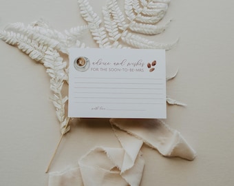 Love is Brewing Advice Card Template, Coffee Bridal Shower, Advice for the Bride-to-Be, Editable Shower Game, Bridal Brunch Download, B3